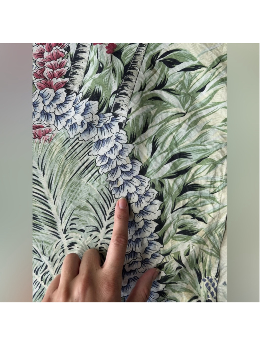 Hawaiian Silk Wrap Skirt Tommy Bahama Palm Floral Mini - green pink -small - Picture 12 of 12
